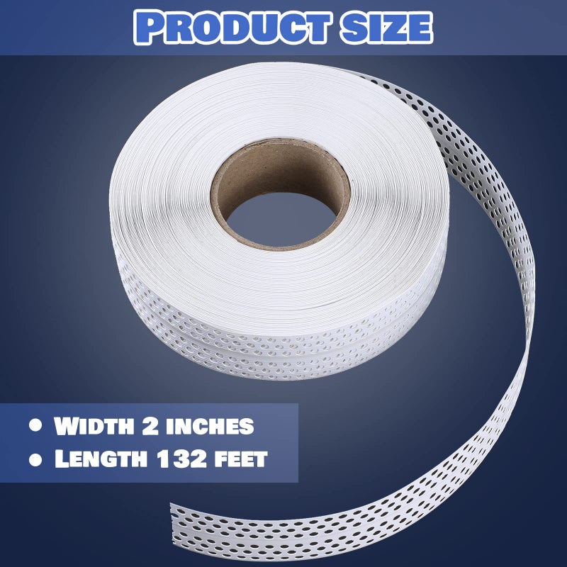Kingdder Drywall Joint Tape 2"" x 132' PVC Multipurpose Self Adhesive Joint Tape Corner Line Wall Crack Self Adhesive and Corner Patch for Ceiling Wall Crack Filling - Image 2